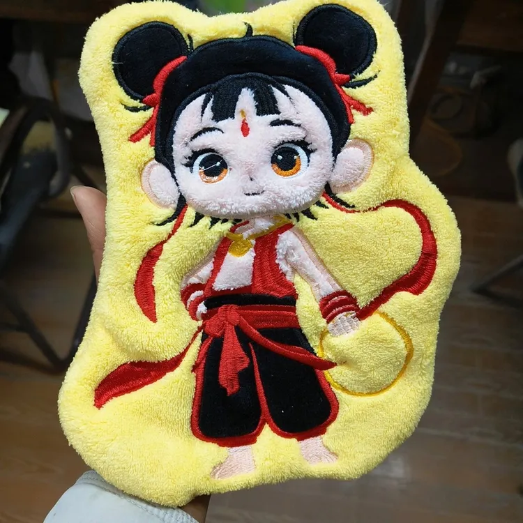 哪吒魔童擦手巾厨房卫生间挂巾儿童手巾帕不掉毛珊瑚绒擦手巾挂式