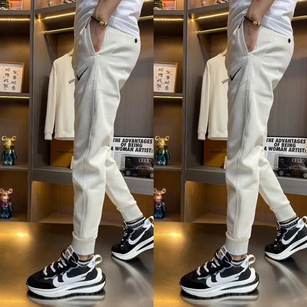 冬季加绒加厚修身中弹力刺绣休闲裤小脚裤 505