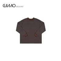 539816 咖色条纹素版长袖T恤