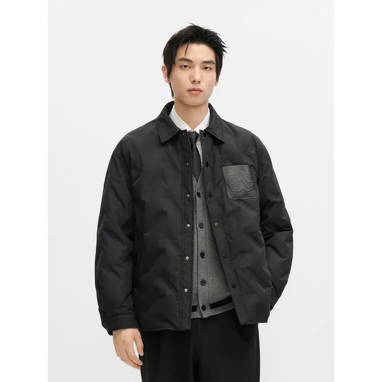 GXG雅丹风轻薄羽绒服冬季新款宽松短款衬衫外套#G24DY24005