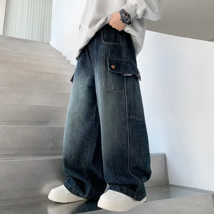 儿童装男童秋装裤子2025新款中大童男孩秋季牛仔裤休闲长裤春秋款