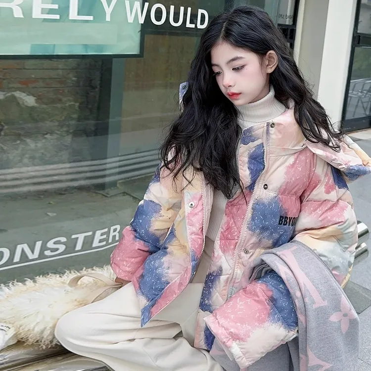 女童棉服冬装2025新款中大童时髦加厚棉袄儿童装冬季羽绒棉衣外套
