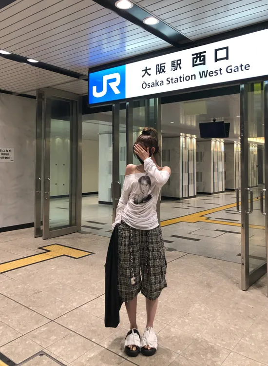 婉君【澳洲留学生】夏季韩版格子阔腿潮流百搭休闲裤LWJ25B2K1590