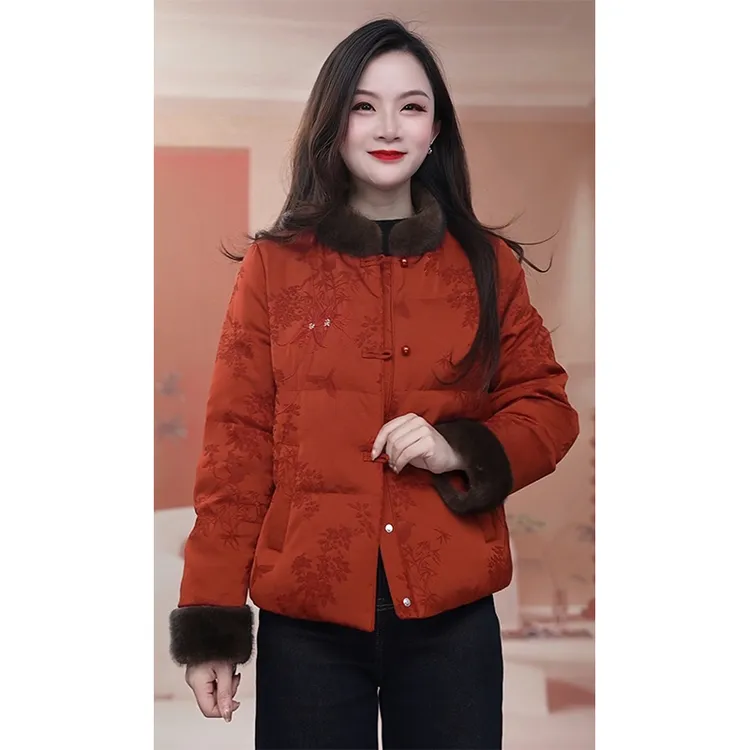 【JJ-Q525鹅绒服】2025年秋冬新款图案时尚大气羽绒服外套女