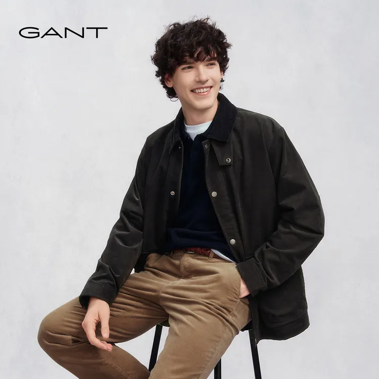 【巴恩风夹克】GANT/甘特25秋冬新款复古休闲翻领宽松工装男外套