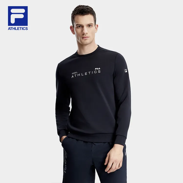 Fila/斐乐卫衣男装【棉氨舒适吸湿排汗】休闲运动套头衫A61M531299A