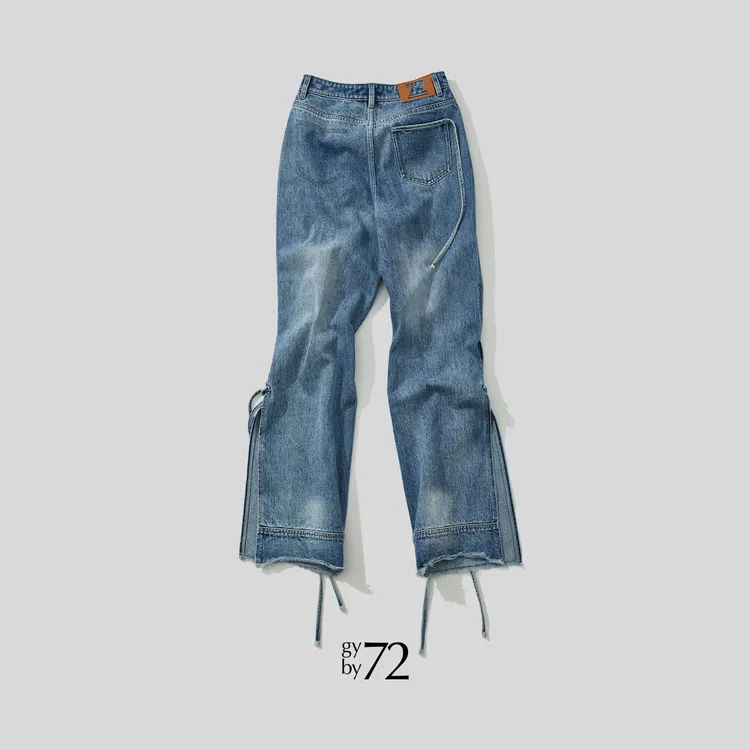 gy by 72/【牛牪犇】系列原创设计水洗时尚修身休闲牛仔裤