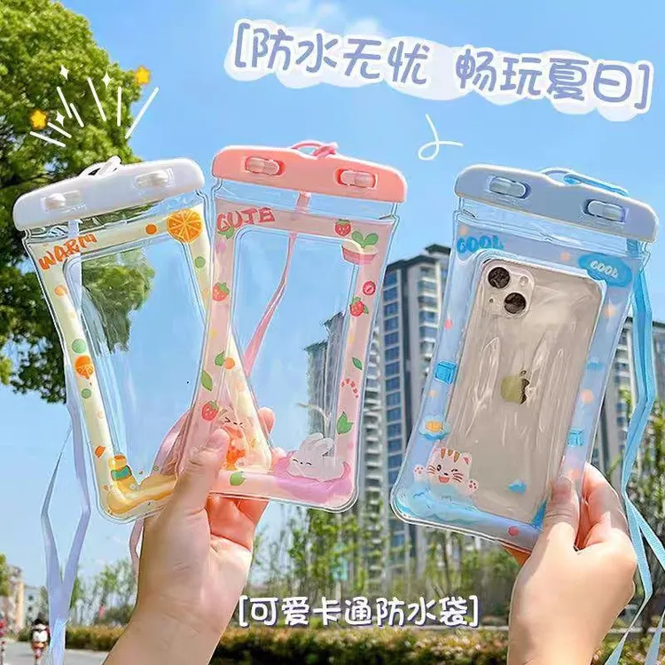 手机防水袋可触屏游泳漂流套透明密封可爱手机套密封袋手机包便携