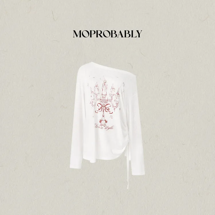 Moprobably李予诺「许愿衫」“莱赛尔”夏日薄款印花防晒T恤L5247217