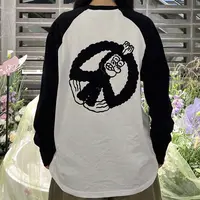 帽之都猩猩植绒印花插肩长袖0701