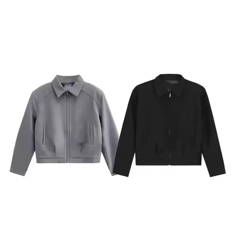 GKCC 3D混纺抗皱立体clean剪裁西装可拆卸垫肩夹克短boxy外套