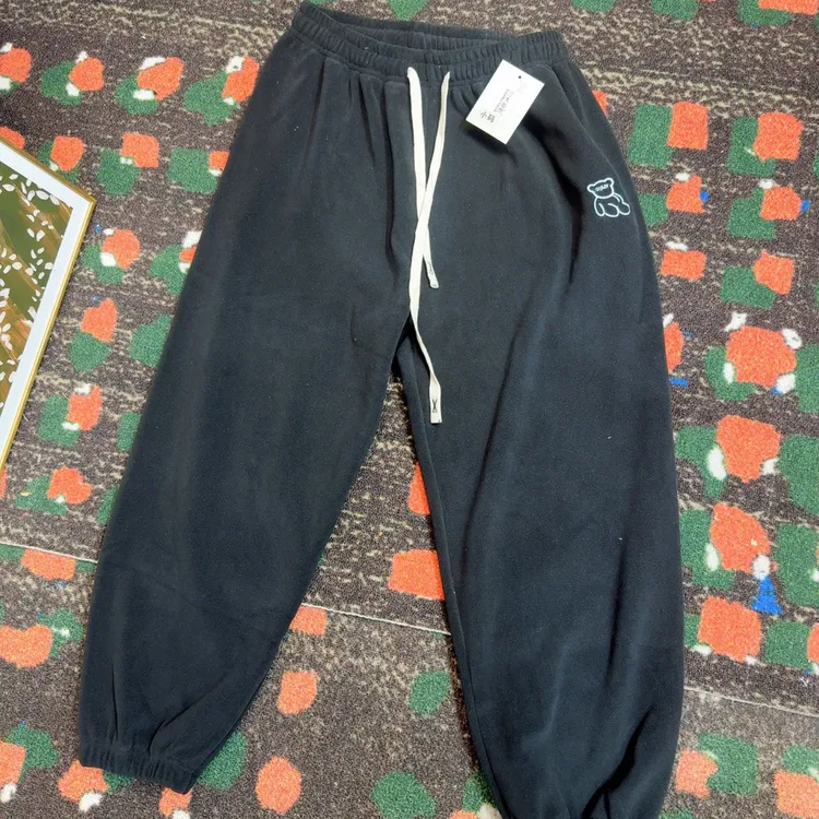 【大春子宠粉】ALR小熊刺绣男女可穿加厚双面绒百搭保暖大码女裤