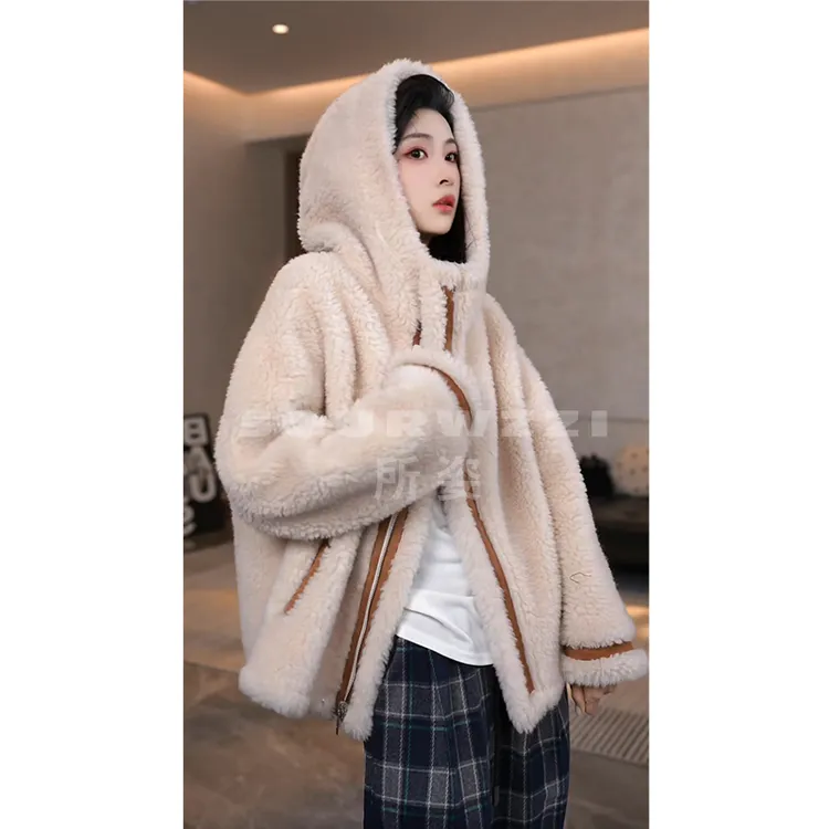 SOURWZZI/所姿100%羊毛双面穿冬季休闲简约时尚女士外套SZ-25781