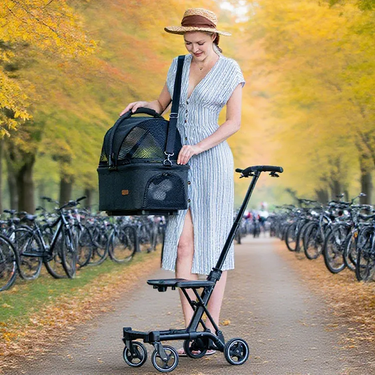 多功能时尚宠物推车轻便可折叠手提篮可拆卸分离外出遛宠神器