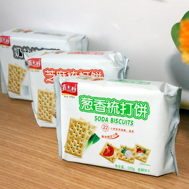 嘉士利梳打饼干100克葱香奶盐芝麻多味办公休闲苏打零食小吃包邮