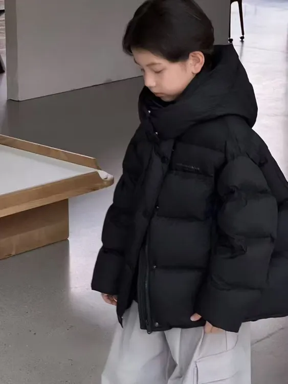 羽绒服外套儿童女童装秋冬季市场女装休闲加厚连帽新款洋气时髦