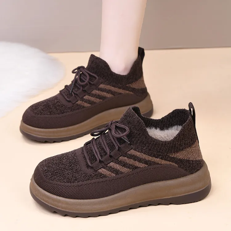 老北京棉鞋女冬季加绒保暖厚底妈妈鞋棉靴加厚防滑休闲鞋女士短靴