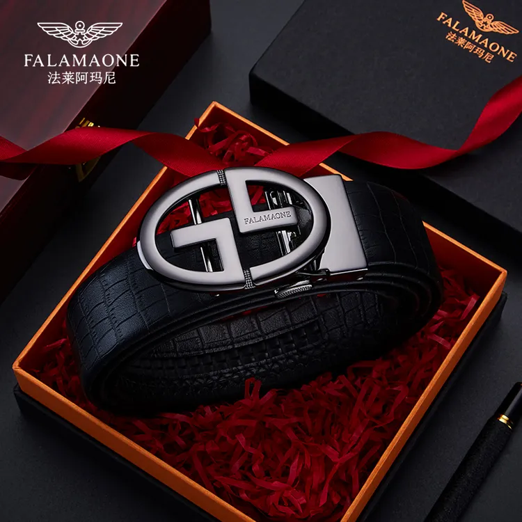 法莱阿玛尼皮带男百搭自动扣腰带爆款裤带送男友老公生日礼物新款