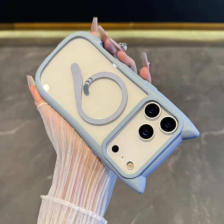适用于iPhone17promax手机壳新款猫耳朵磁吸16个性15可爱14pro硬