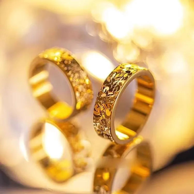 合金戒指 【碎冰冰戒指】碎碎平安爆闪手工古法亮面