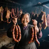 农家柏香丫烟熏腊肠麻辣口味