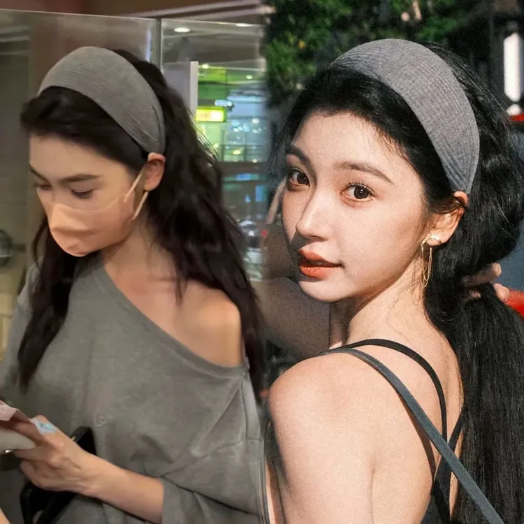 复古少女风原创设计日韩甜美坑条发箍极简风休闲风高级感发带女