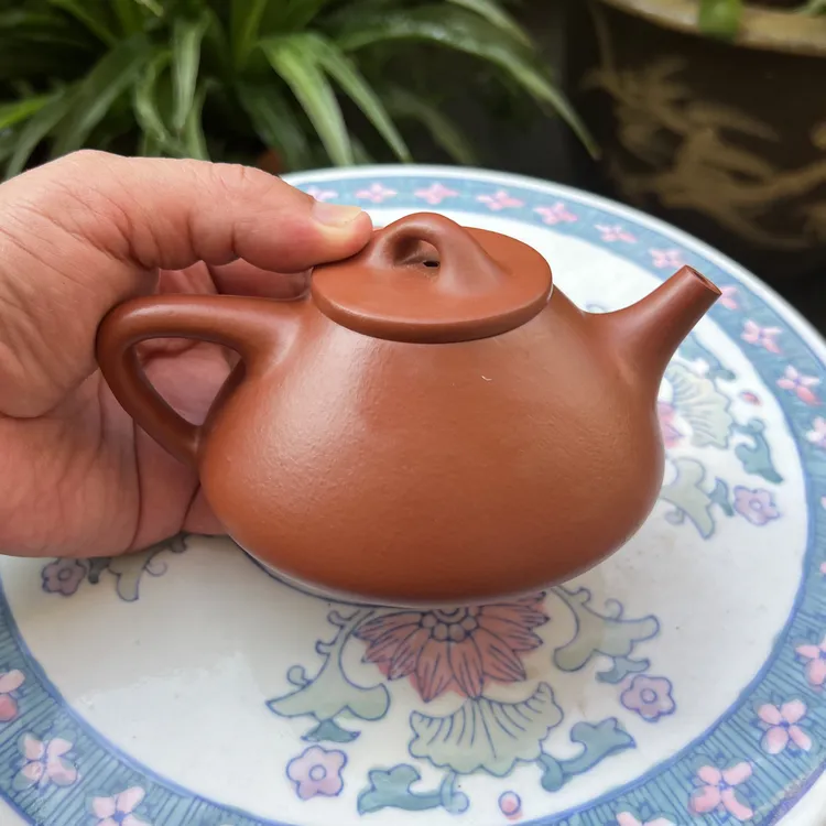 赵庄朱泥子冶石瓢紫砂壶