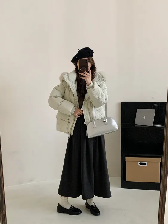 韩版大毛领羽绒服2025冬季新款加厚宽松显瘦保暖短款连帽羽绒服