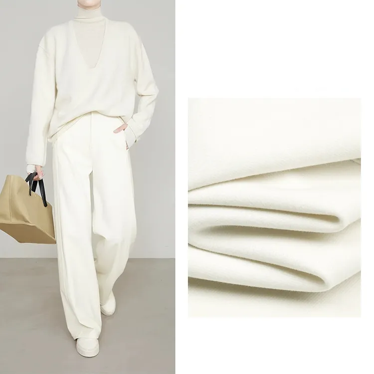 25680【冬日恋歌】加厚醋酸羊毛呢软糯不臃肿高腰阔腿裤休闲西裤