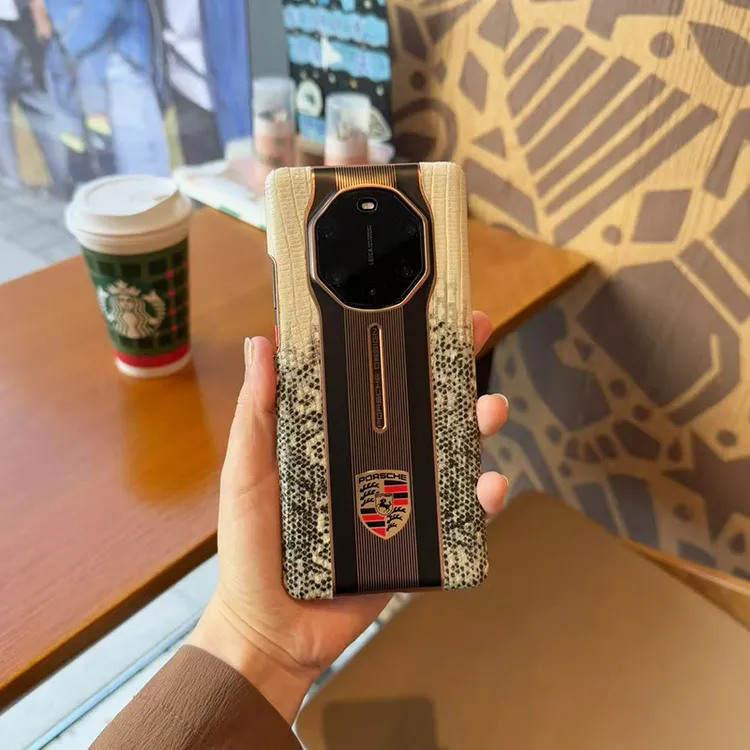 适用华为Mate40rs保时捷手机壳真皮电镀全包防摔40RS商务保护套潮
