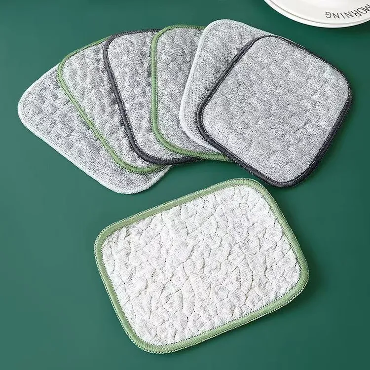 【双层加厚】专用银丝棉纱钢丝洗碗布厨房洗碗巾不易粘油刷碗神器