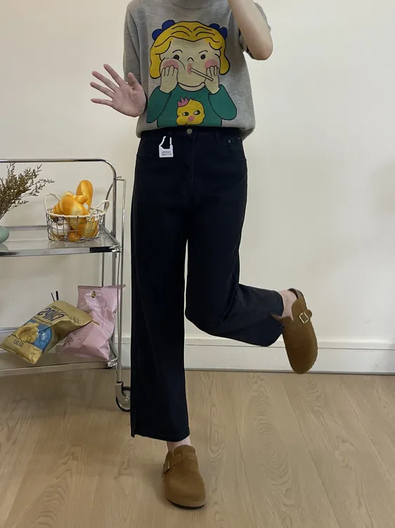 莱赛尔天丝休闲牛仔裤微弹力显瘦薄款直筒裤复古港风宽松九分裤女