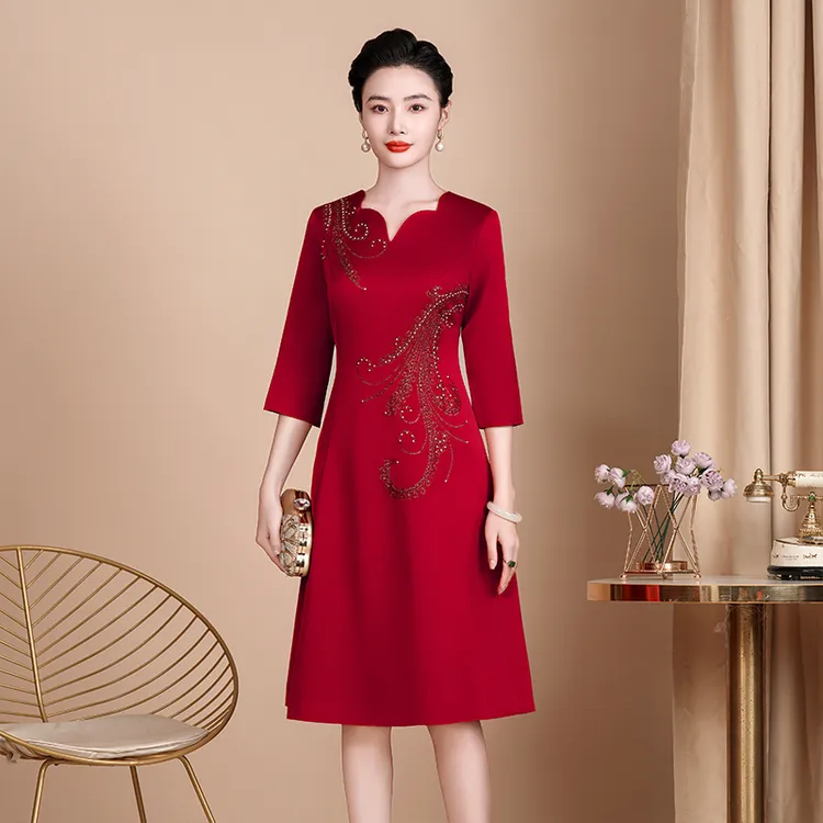 889 国庆敬酒服高档洋气丈母娘婚宴礼服春秋喜婆婆喜妈妈婚宴装