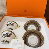 未使用 Hermes/爱马仕 【jessie】东方骏马茶杯1号/2号