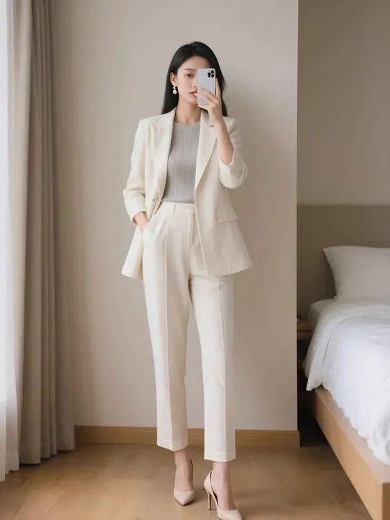 SS1950初秋季时尚穿搭成熟风显瘦两件套装裤子通勤优雅女士