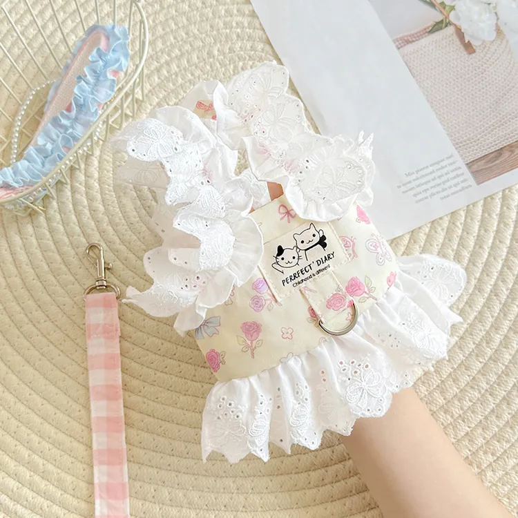 狗狗衣服牵引绳外出专用遛狗绳子小型犬宠物比熊泰迪背心式胸背带