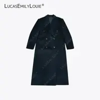 LUCASEMILYLOUIE欢姐0220复古双排扣澳毛正肩长款大衣2510638