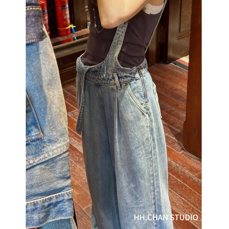 HH.CHAN“背带裤”定制美式又港风背带牛仔裤HH52S36161