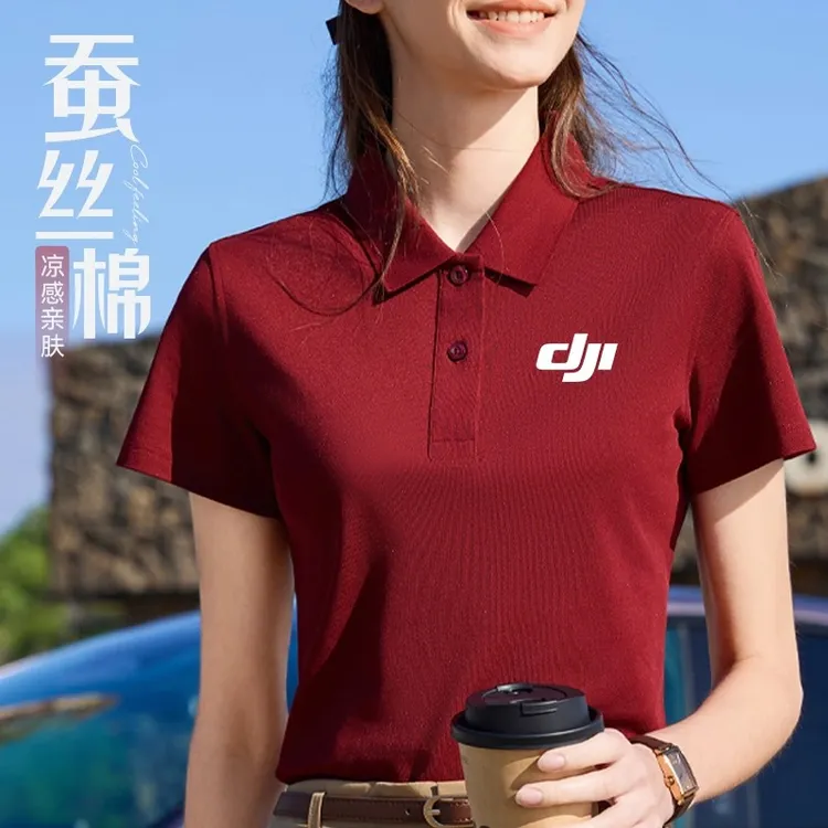 高端polo衫定制工作服短袖印logo企业商务夏季安可拉红t恤CBD工装