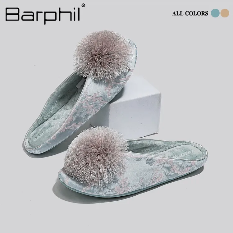 BARPHIL拖鞋室内家居新中式棉拖鞋透气吸汗加绒防滑保暖软底秋冬