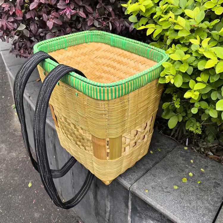 金竹背篓家用买菜赶集箩筐背箩双层竹背筐背篼四川手工背篓竹编