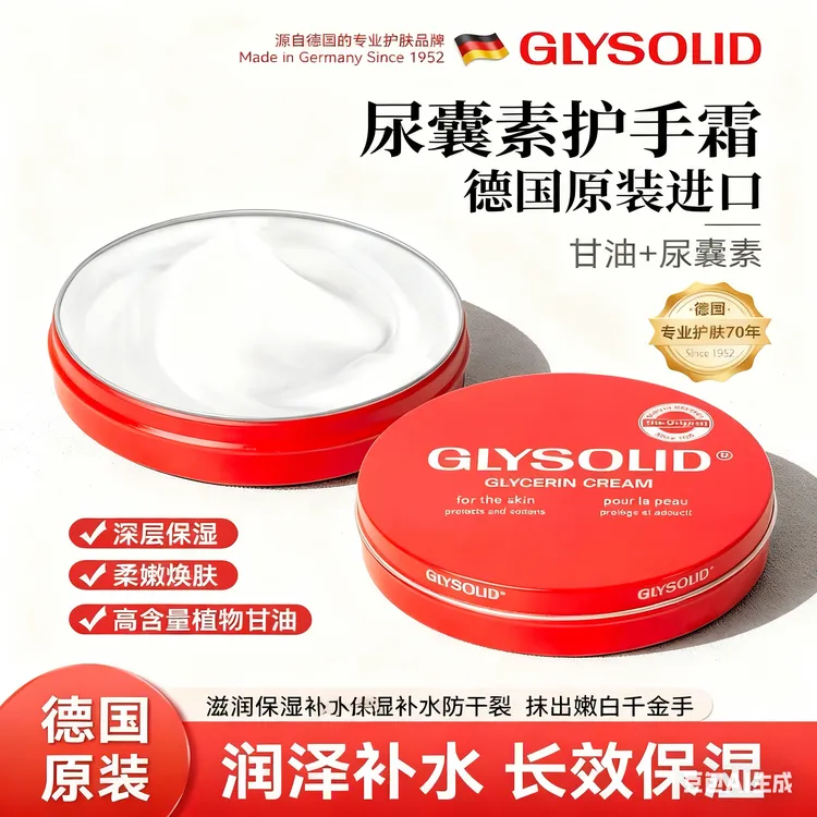 德国进口glysolid秋冬护手霜甘油尿囊素滋润补水大红饼