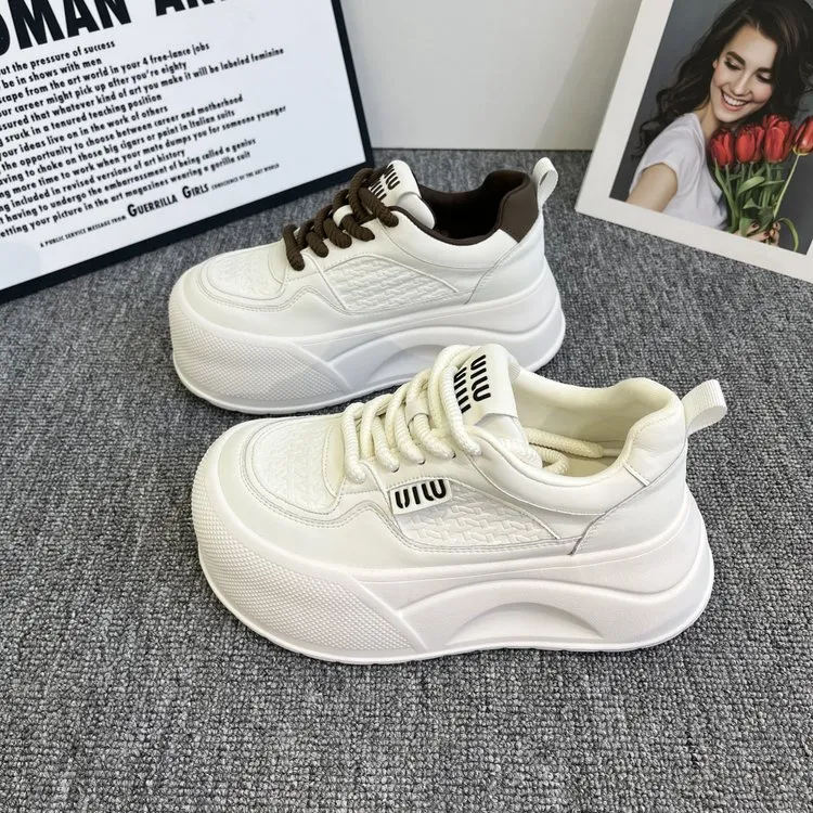 7CM厚底小白鞋女2025秋新款小个子松糕运动休闲鞋板鞋潮流