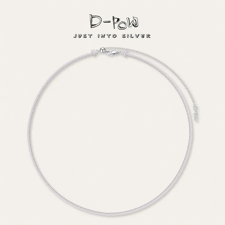 灯小炮 链子925银 螺纹蛇骨ins冷淡风项链（49cm）（5618）气质百搭