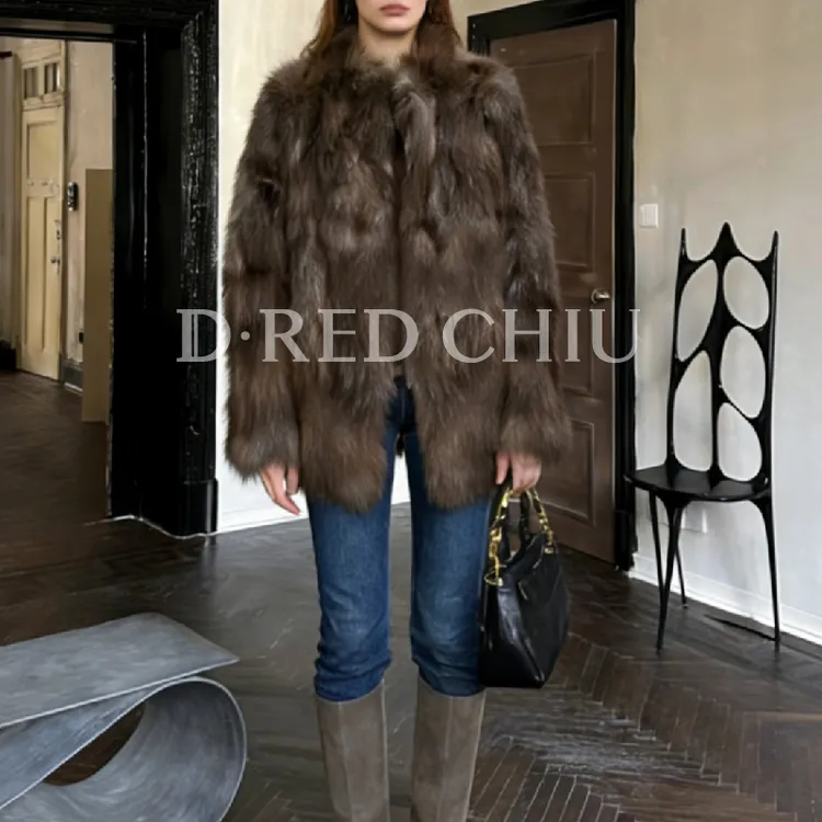 进口整皮狐狸毛皮草外套女冬百搭不显胖年轻款老钱复古风千金显贵
