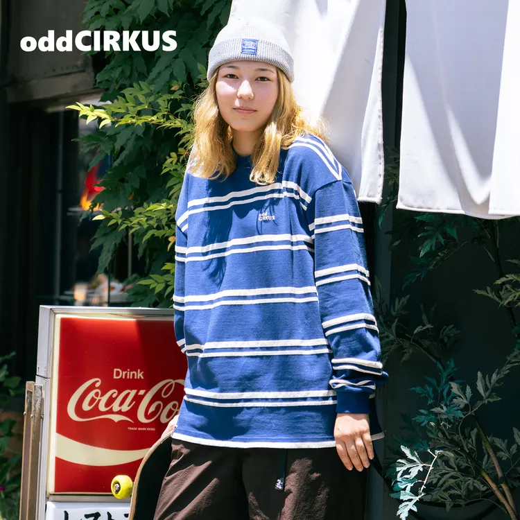 oddCIRKUS 日系街头条纹长袖T恤休闲撞色上衣男女同款新款