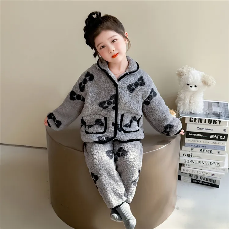 儿童睡衣女童珊瑚绒秋冬季2025新款宝宝加厚冬款法兰绒女孩家居服