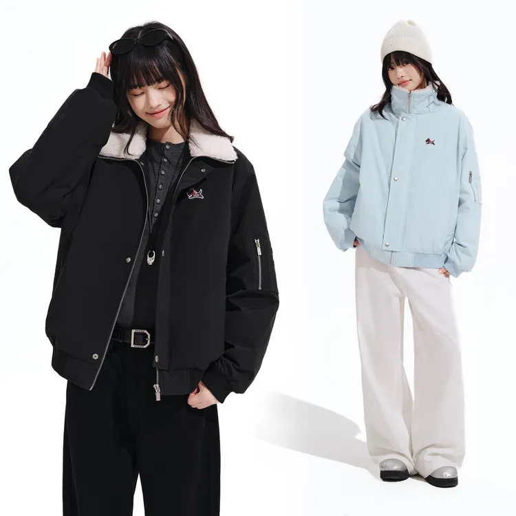 PSO Brand男装女装座山雕毛领撞色外套加厚时尚保暖棉服NMF005