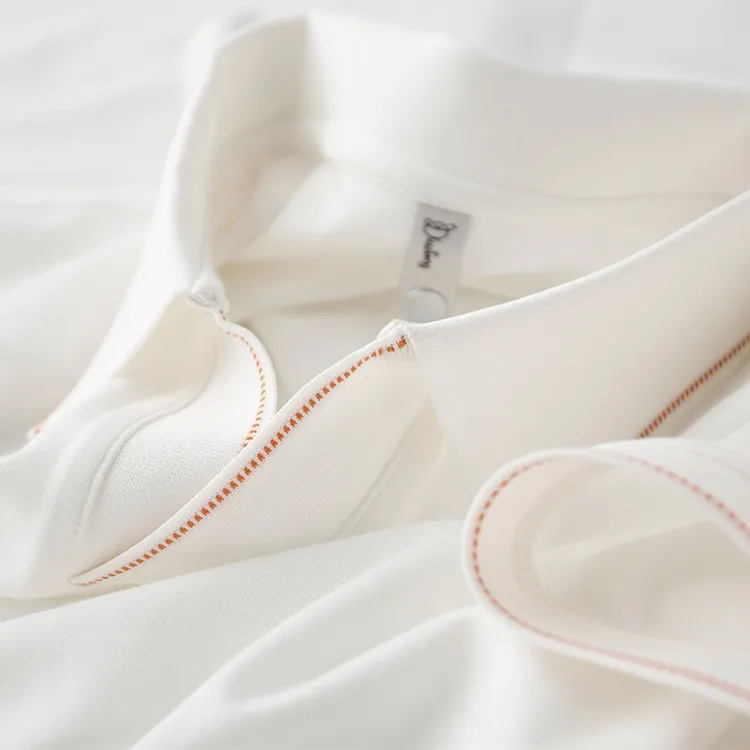 YG高级感2025夏季新款薄款白色polo衫短袖修身V领休闲百搭t恤男士