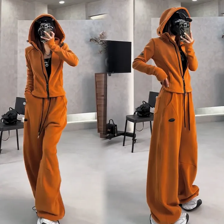 2025秋冬新款时尚显瘦气质网红高档套装女高级百搭宽松大码两件套